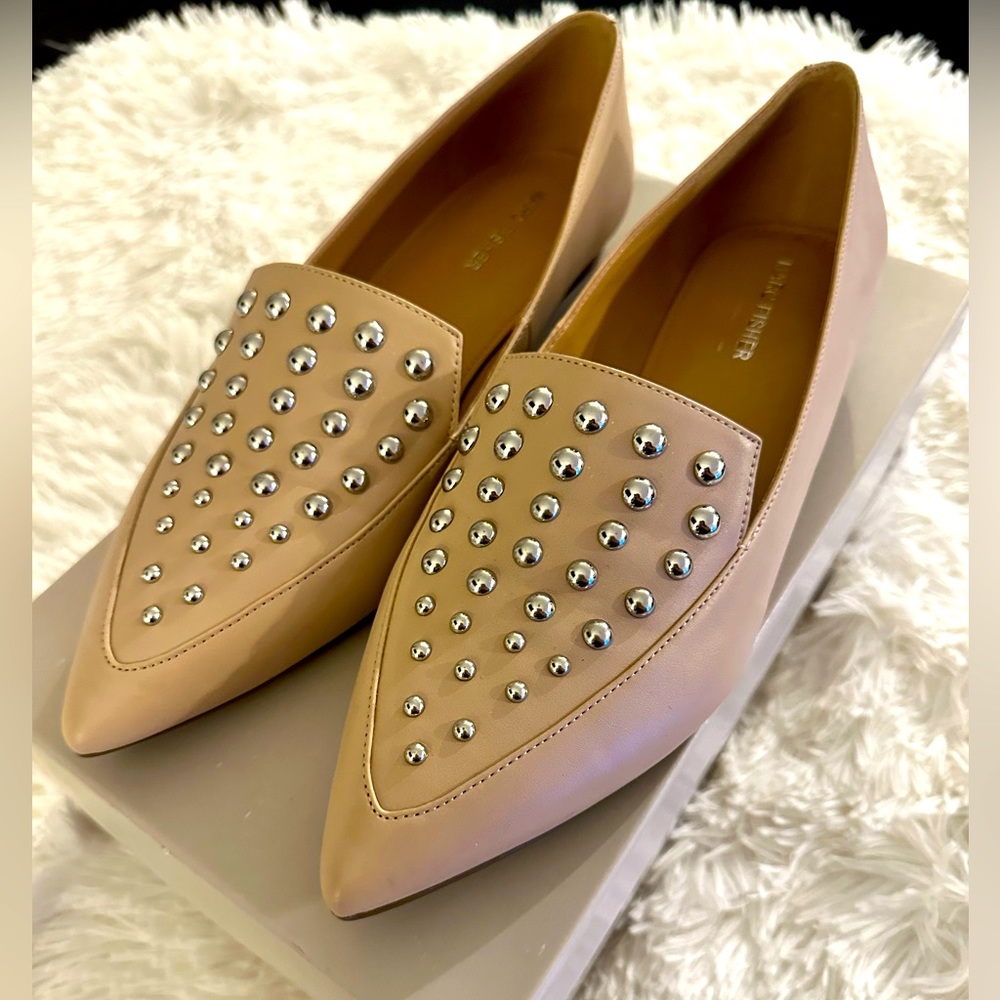 Marc Fisher nude flats with studs. Women’s size 9
